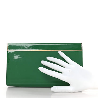 Jimmy Choo Patent Cayla Clutch Jade 3 of 9