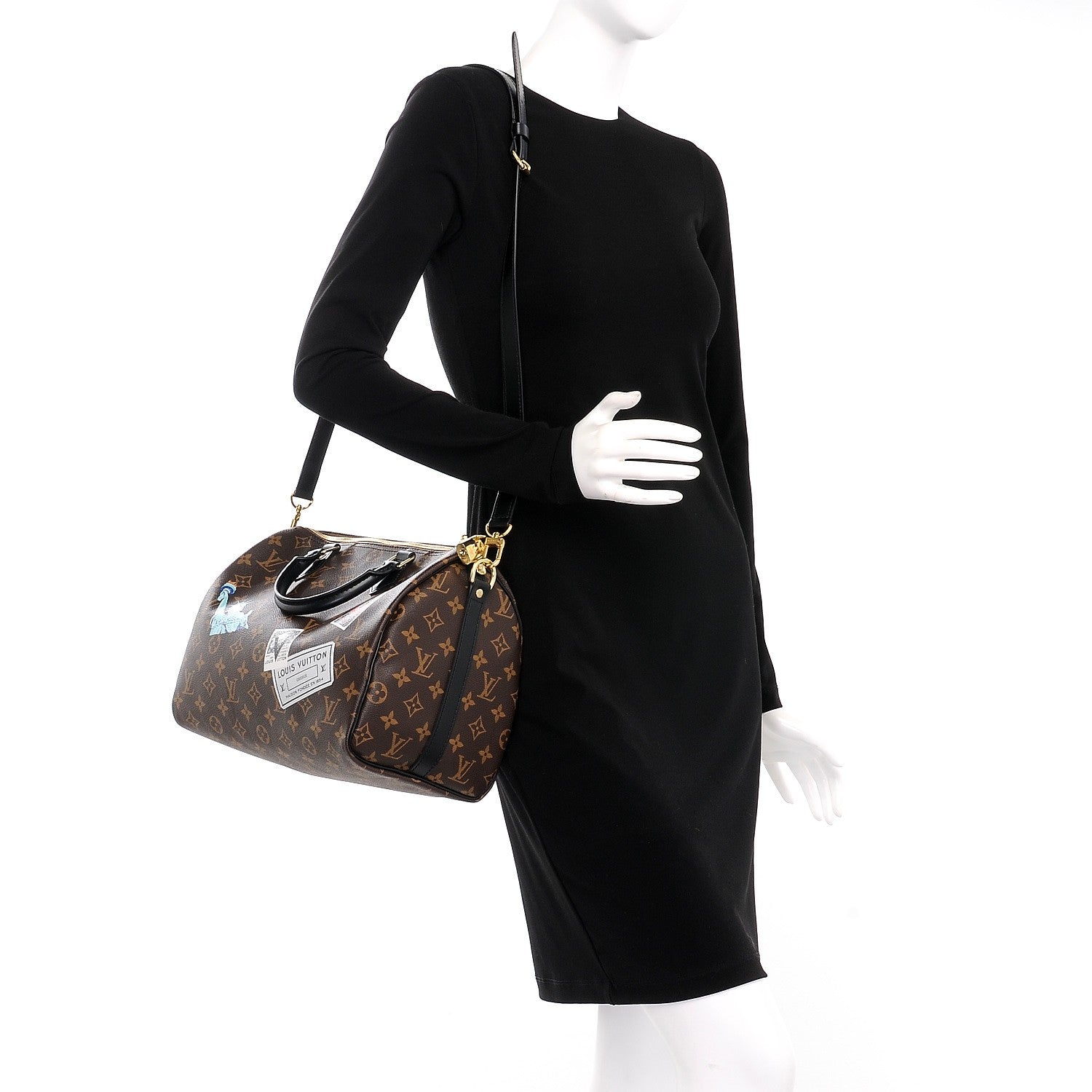 Louis Vuitton Monogram My World Tour Speedy Bandouliere 30 Black 2 of 8