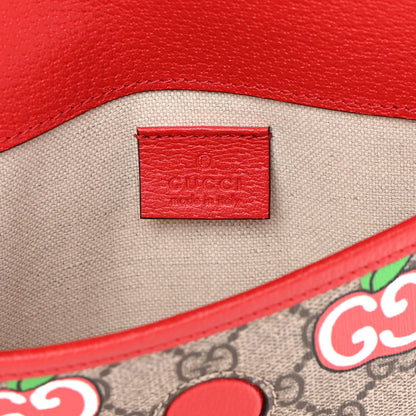 Gucci GG Supreme Monogram Apple Interlocking G Belt Bag Beige Multicolor Lobster Red 6 of 12