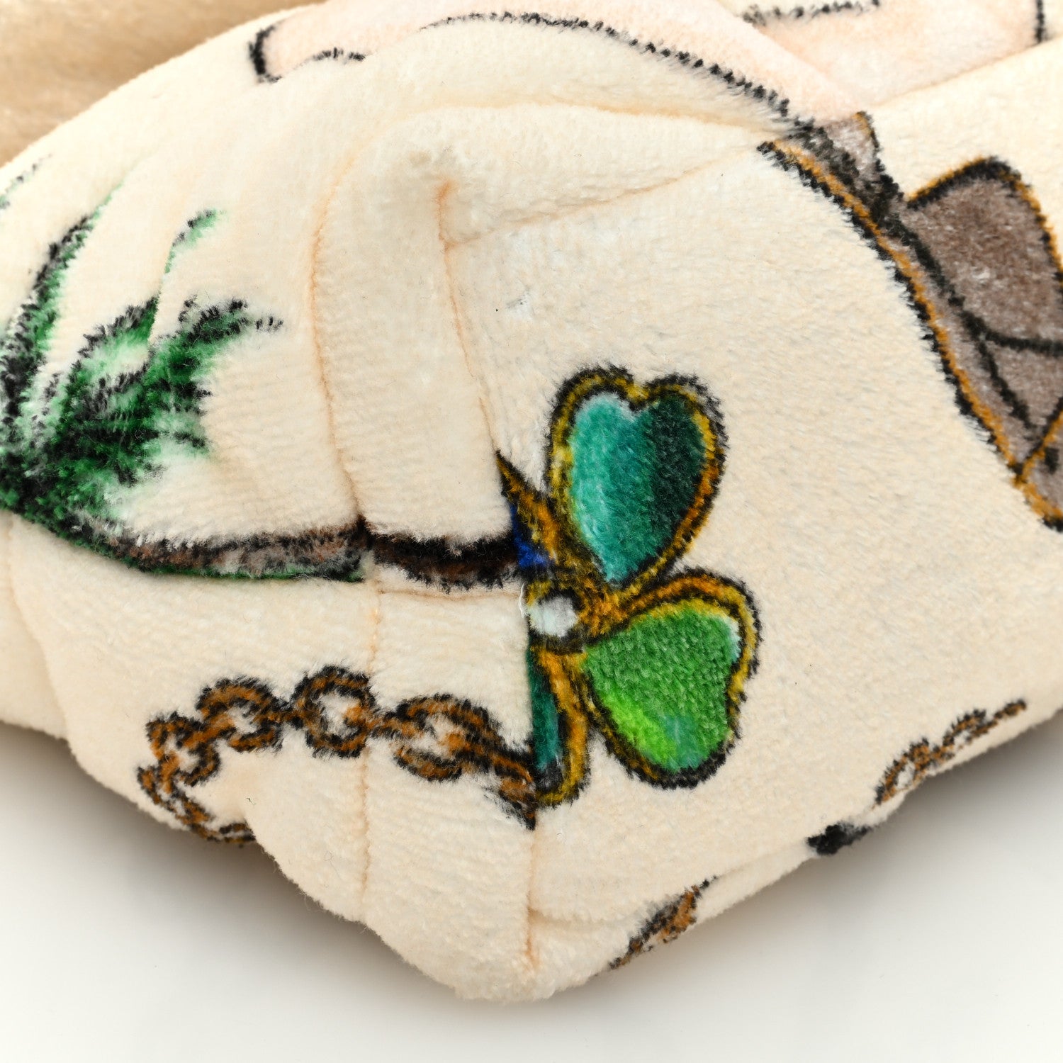 Saint Laurent Terrycloth Summer Print Quilted Small Loulou Puffer Monogram Chain Satchel Multicolor White 8 of 9