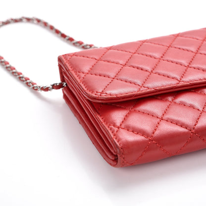 Chanel Lambskin Quilted Chain Clutch Flap Red 9 of 16