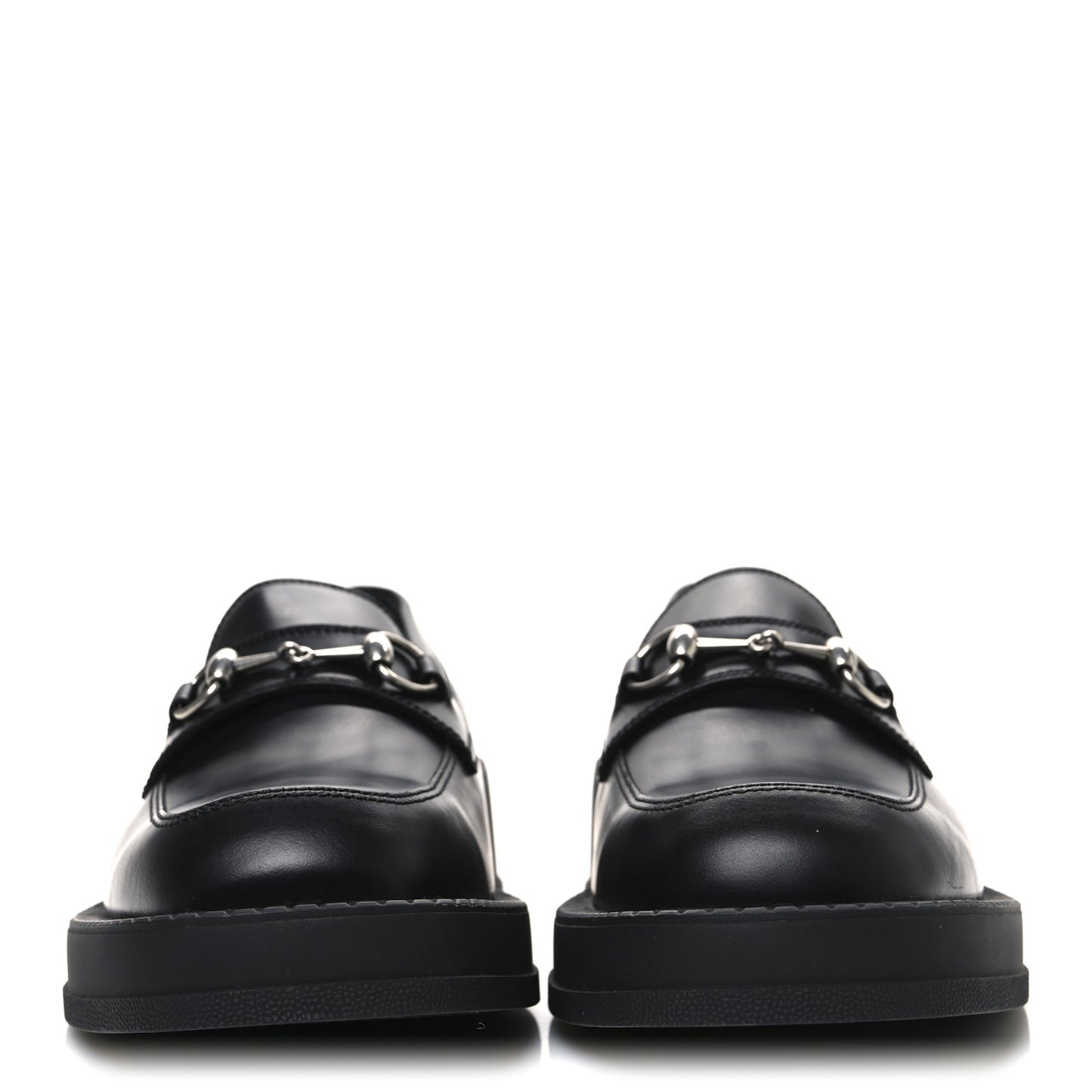 Calfskin Horsebit Mens Chunky Loafers 10.5 Black