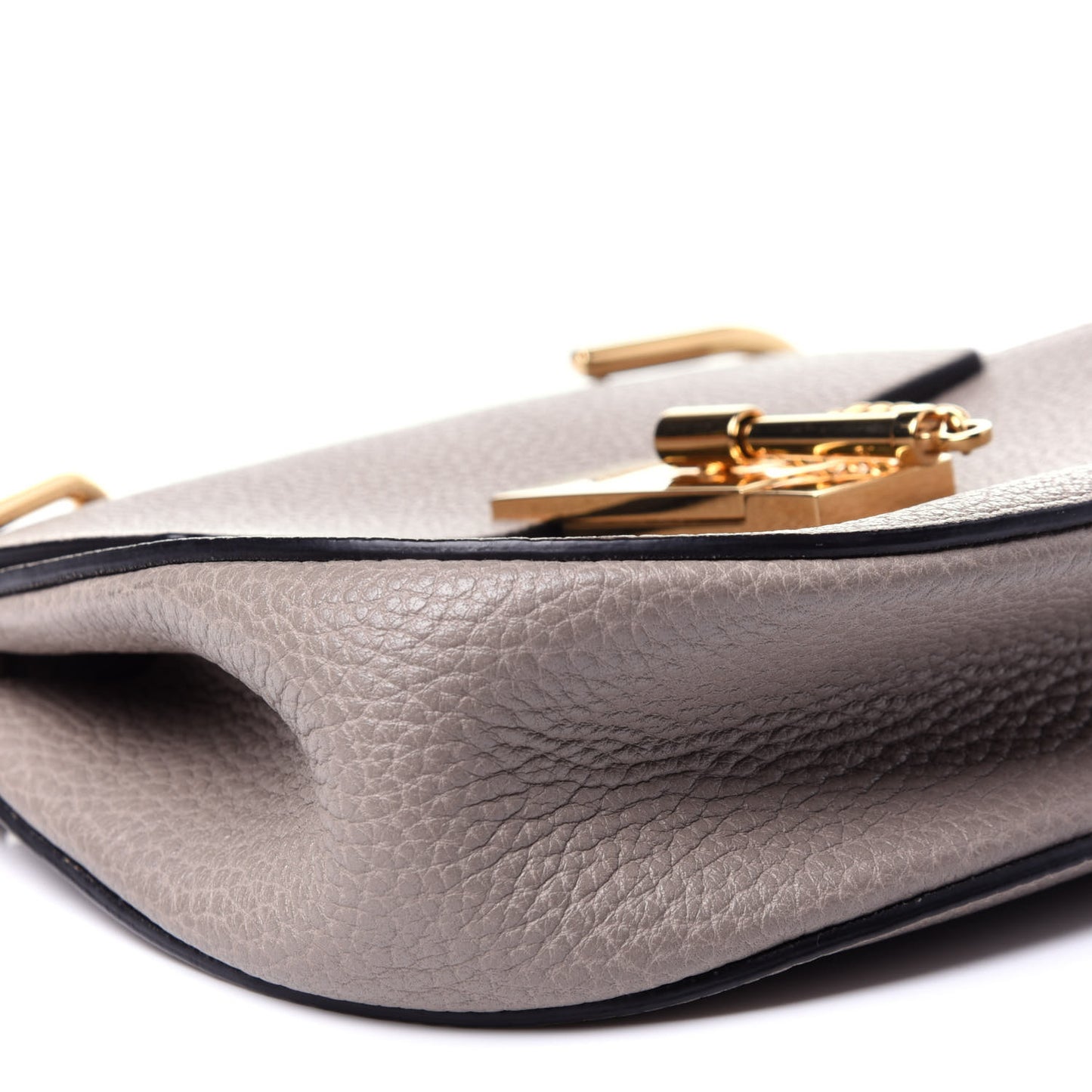 Grained Lambskin Mini Drew Shoulder Bag Motty Grey