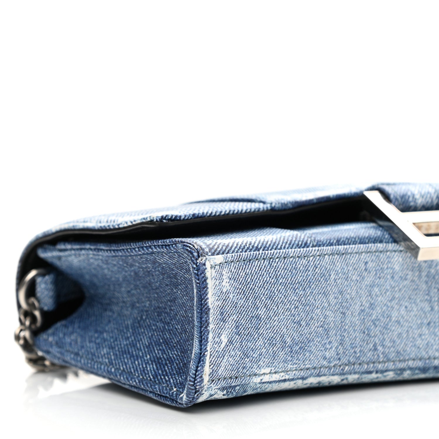Balenciaga Nappa Denim Printed Hourglass Chain Bag Denim Blue 7 of 8