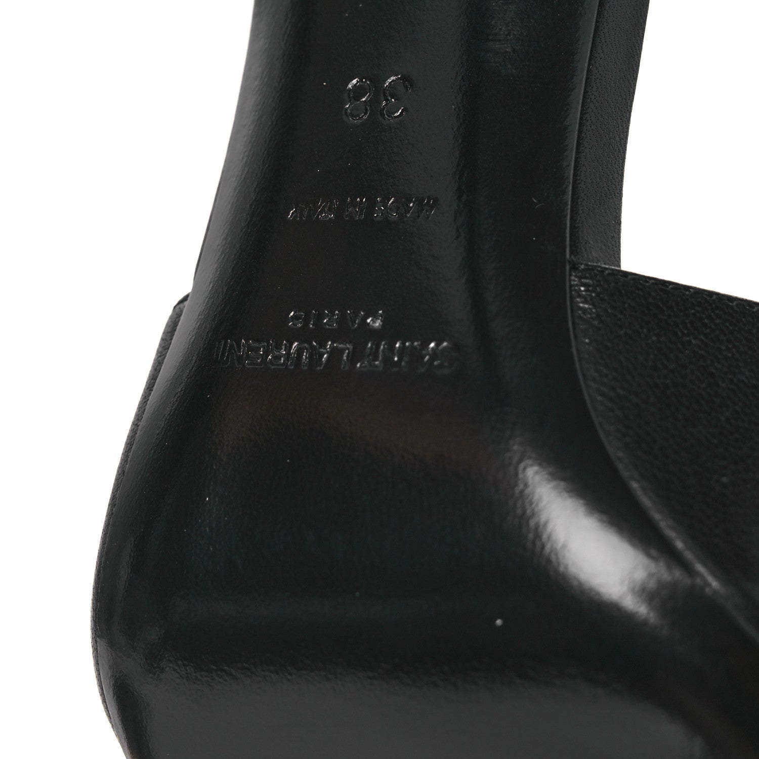 Saint Laurent Smooth Calfskin Jeanne 110 Slingback Pumps 38 Black 8 of 11