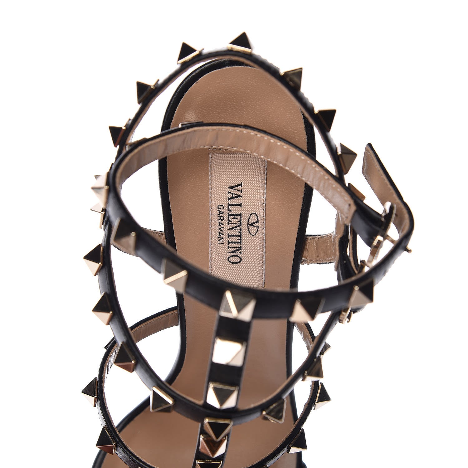 Valentino Garavani Calfskin Nappa Rockstud Gladiator 105mm Sandals 36 Black 6 of 8