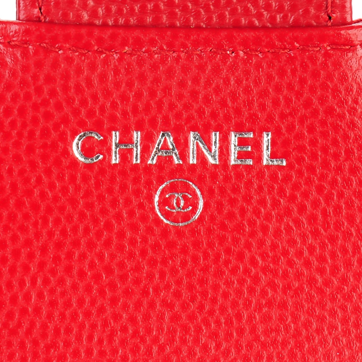 Chanel Caviar Chevron Quilted Compact Flap Wallet Dark Red 6 of 8