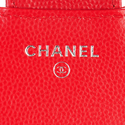 Chanel Caviar Chevron Quilted Compact Flap Wallet Dark Red 6 of 8