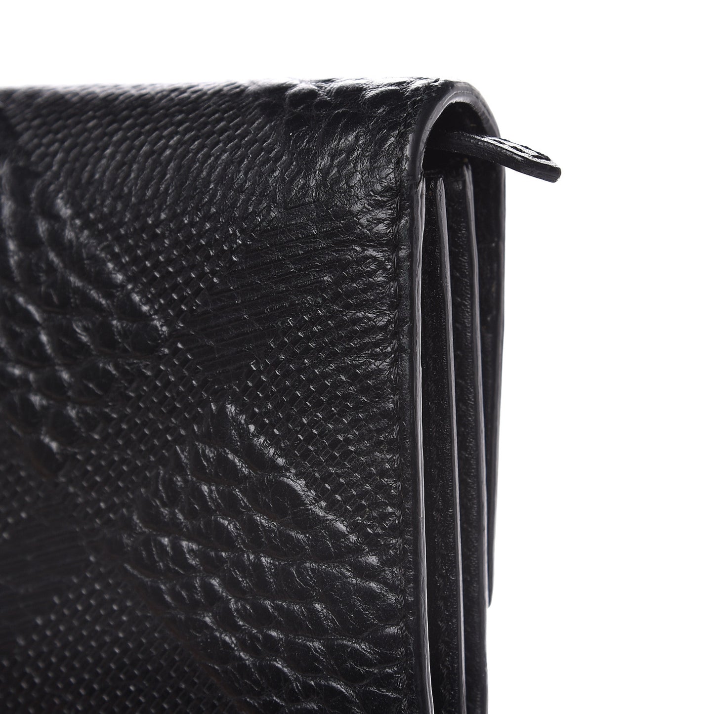 Signature Grain Calfskin Check Embossed Porter Continental Wallet Black