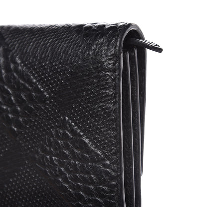 Burberry Signature Grain Calfskin Check Embossed Porter Continental Wallet Black 12 of 12