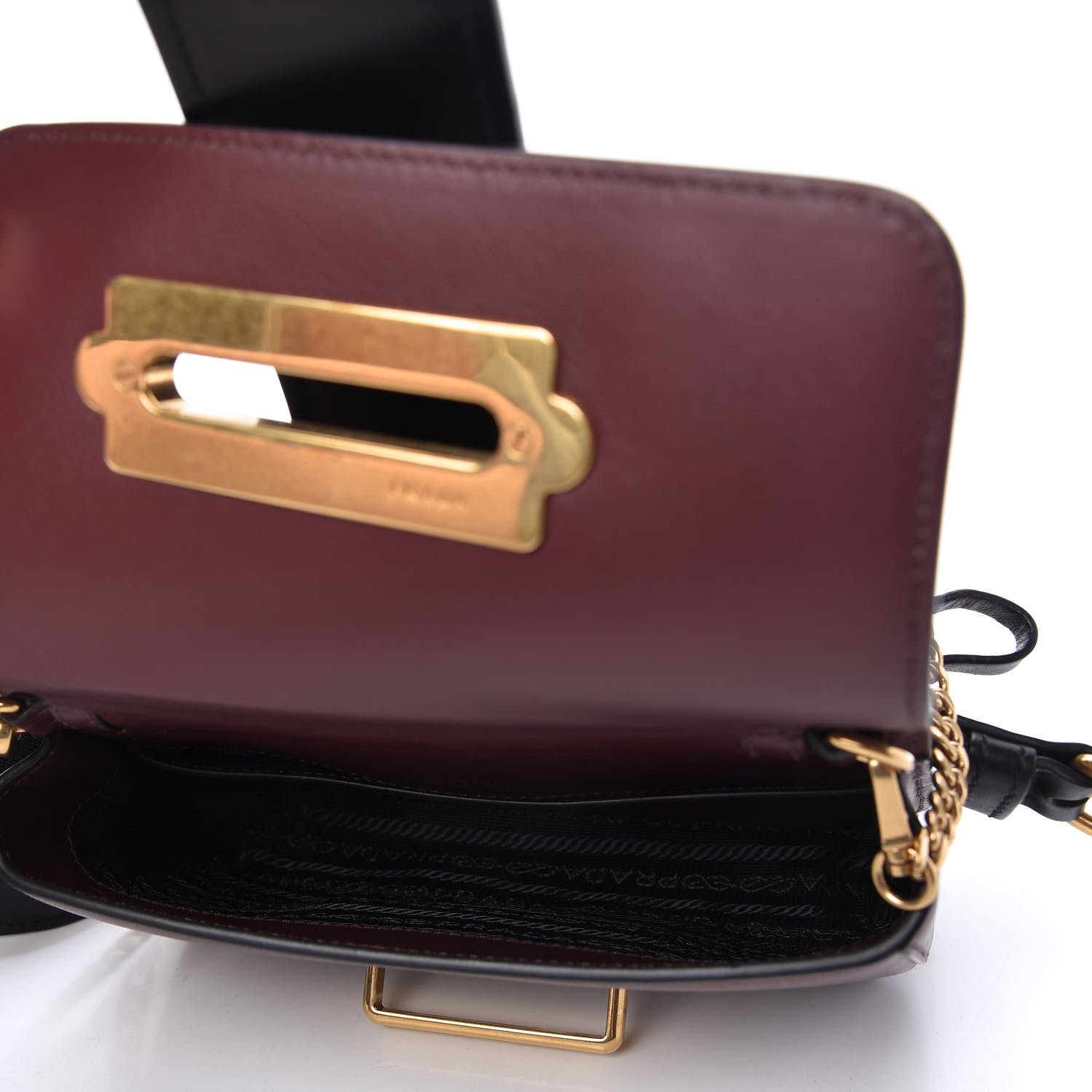 Prada City Calf Cahier Belt Bag Granato Black 6 of 11
