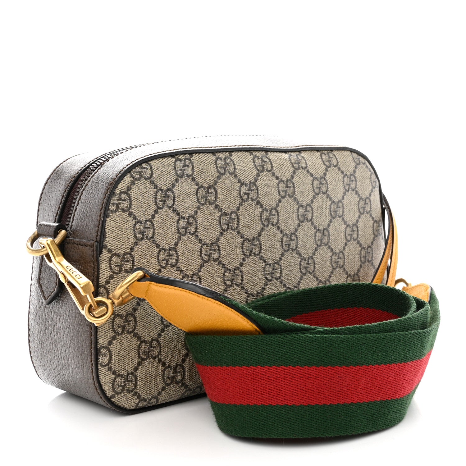 Gucci GG Supreme Monogram Web Neo Vintage Shoulder Bag Beige New Acero Crop 3 of 12