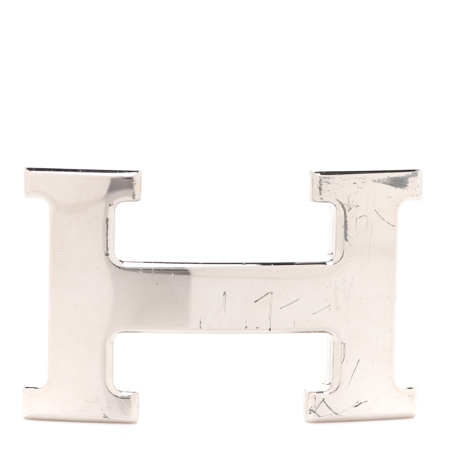 Hermes Polished Palladium 32mm H Belt Buckle Silver 1 of 5