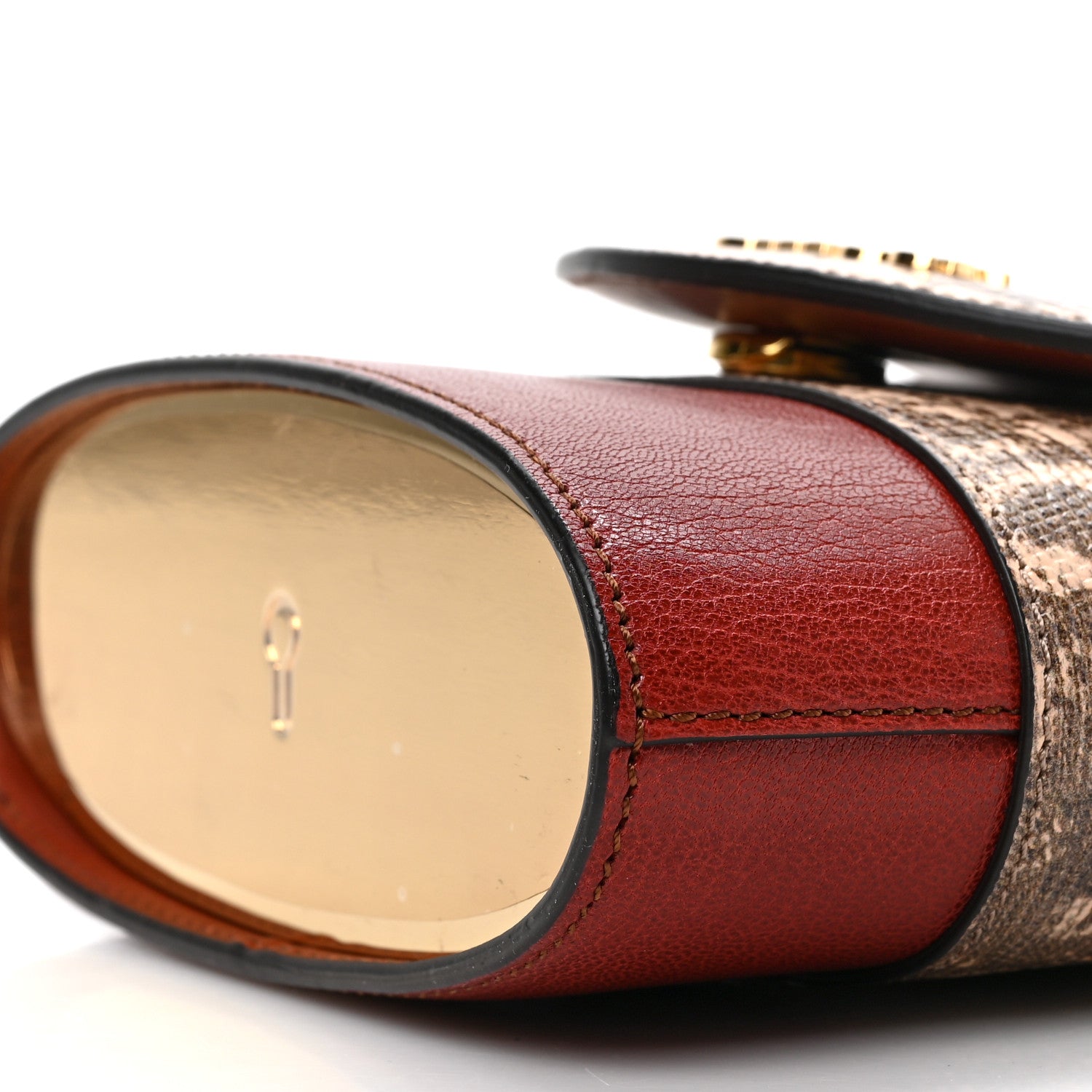 Chloe Calfskin Lizard Embossed Small Aby Lock Sepia Brown 8 of 8