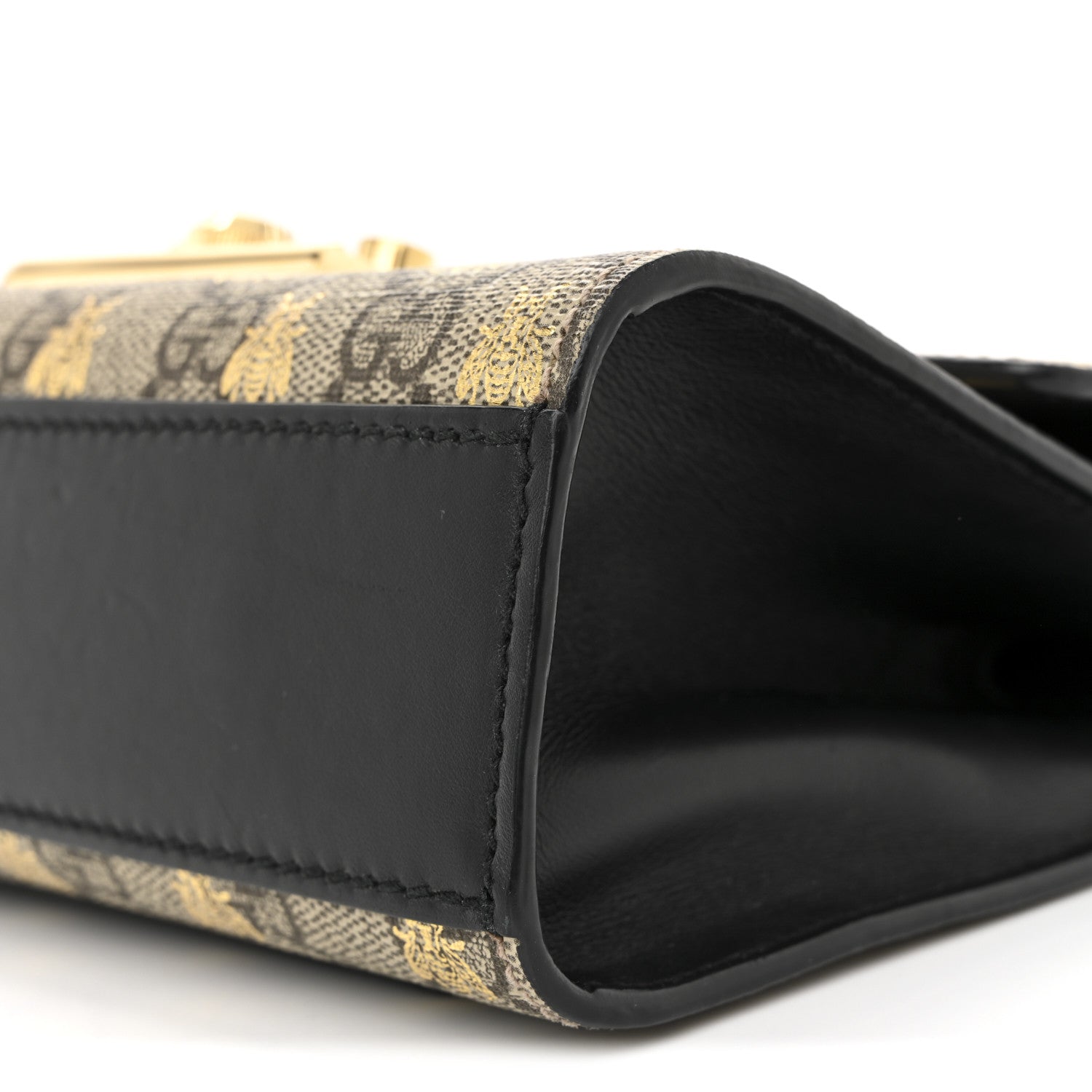 Gucci GG Supreme Monogram Bees Small Padlock Shoulder Bag Black 10 of 12