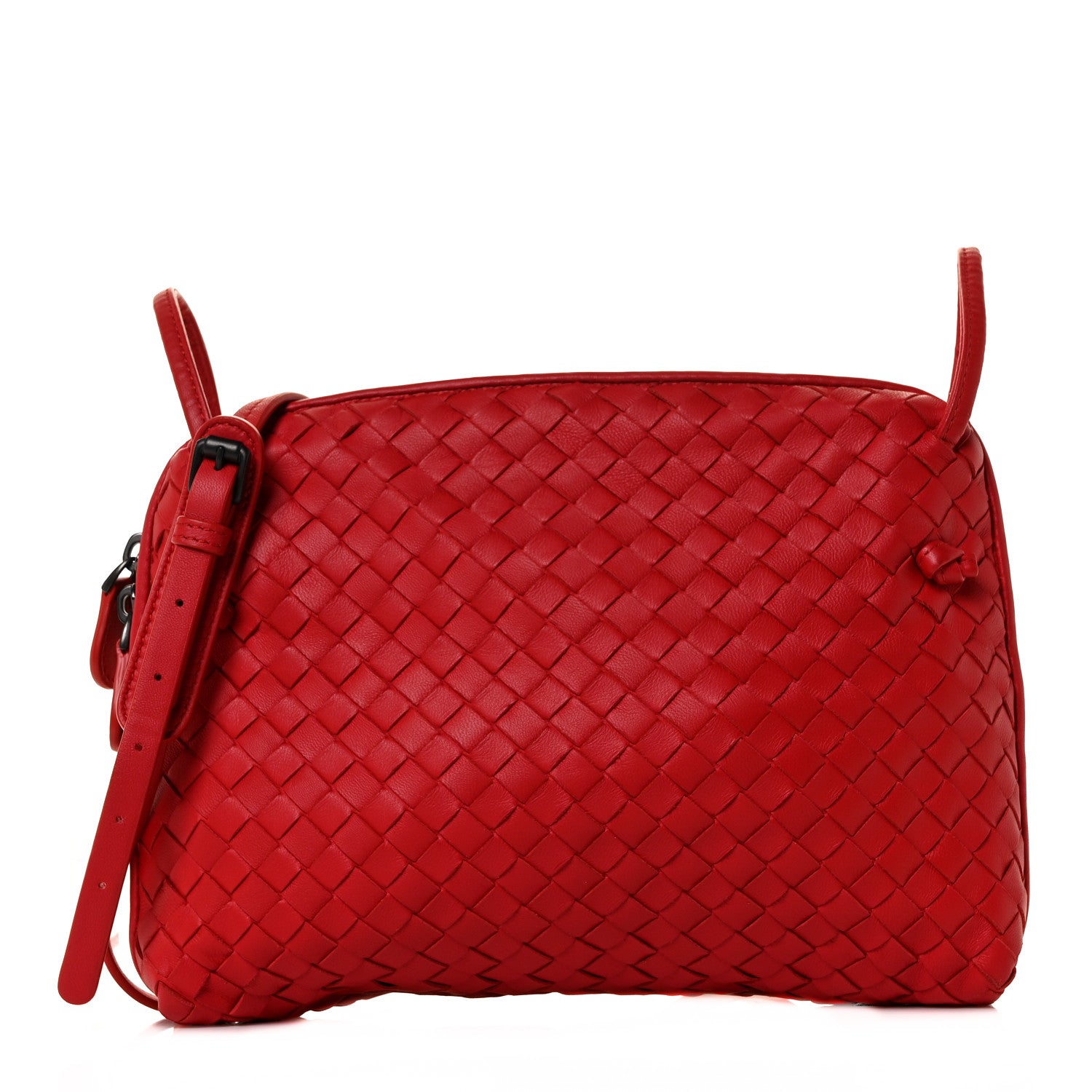 Bottega Veneta Nappa Intrecciato Nodini Crossbody Messenger Red 1 of 7