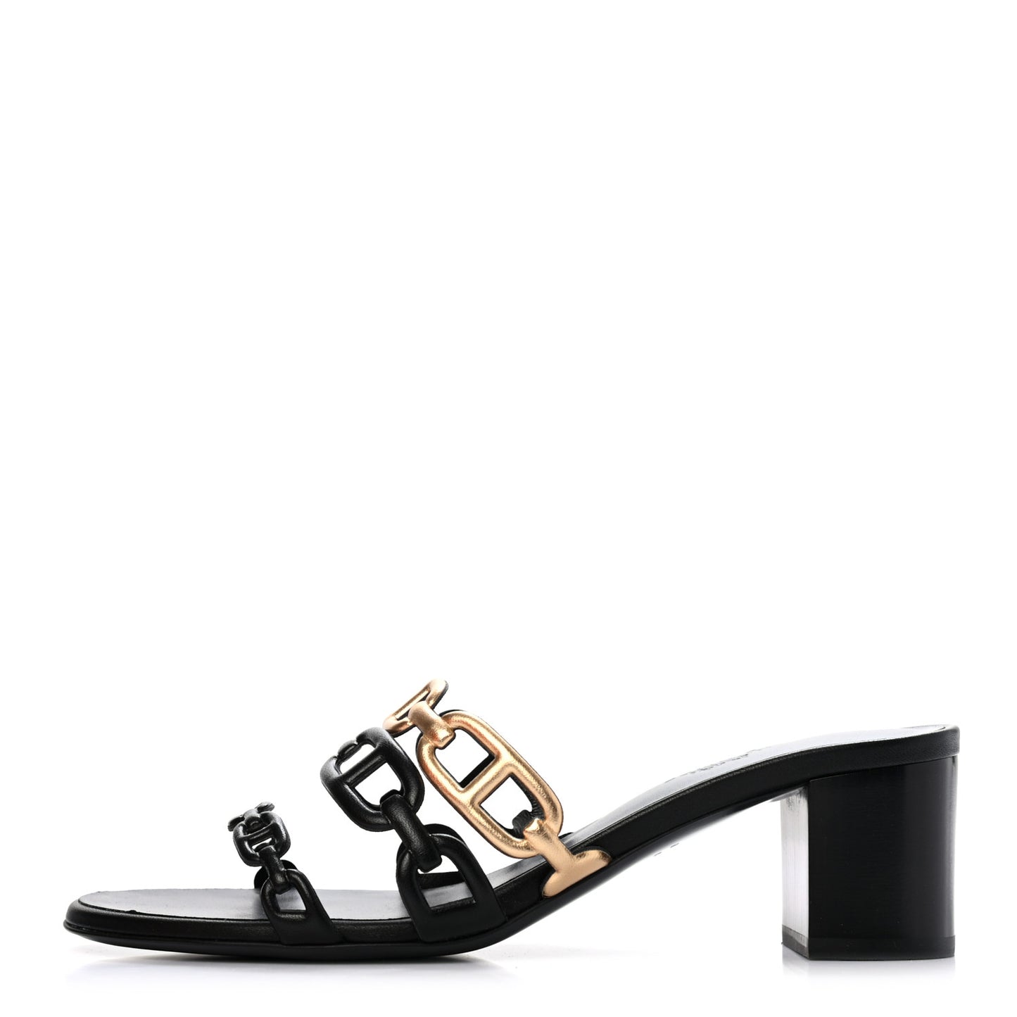 Metallic Nappa Tandem Sandals 37 Black Dore