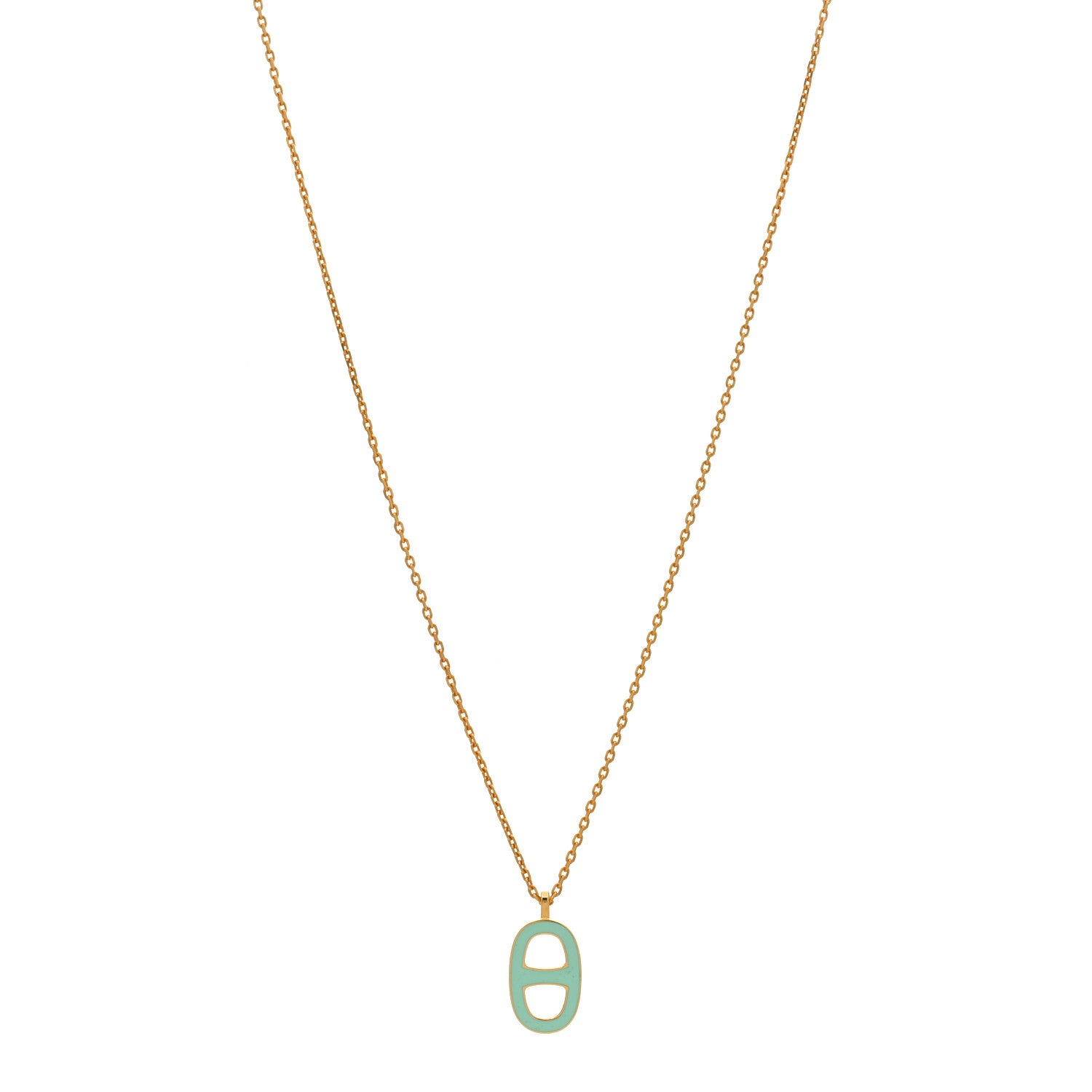 Hermes Lacquered Iliade Pendant Necklace Lagon 1 of 3