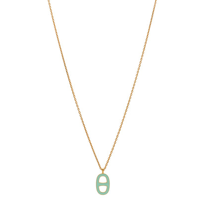 Hermes Lacquered Iliade Pendant Necklace Lagon 1 of 3