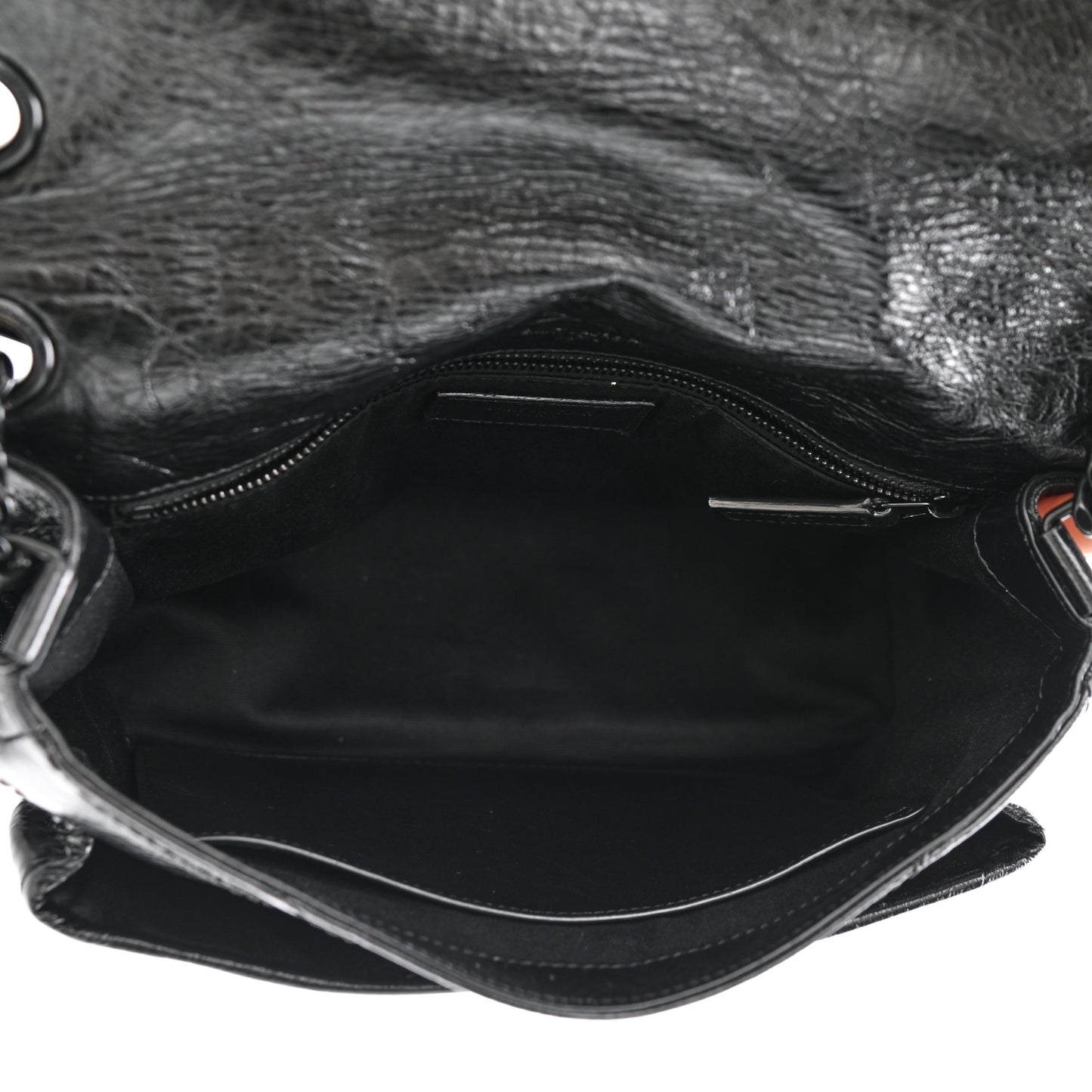 Crinkled Calfskin Matelasse Monogram Medium Niki Chain Satchel Black