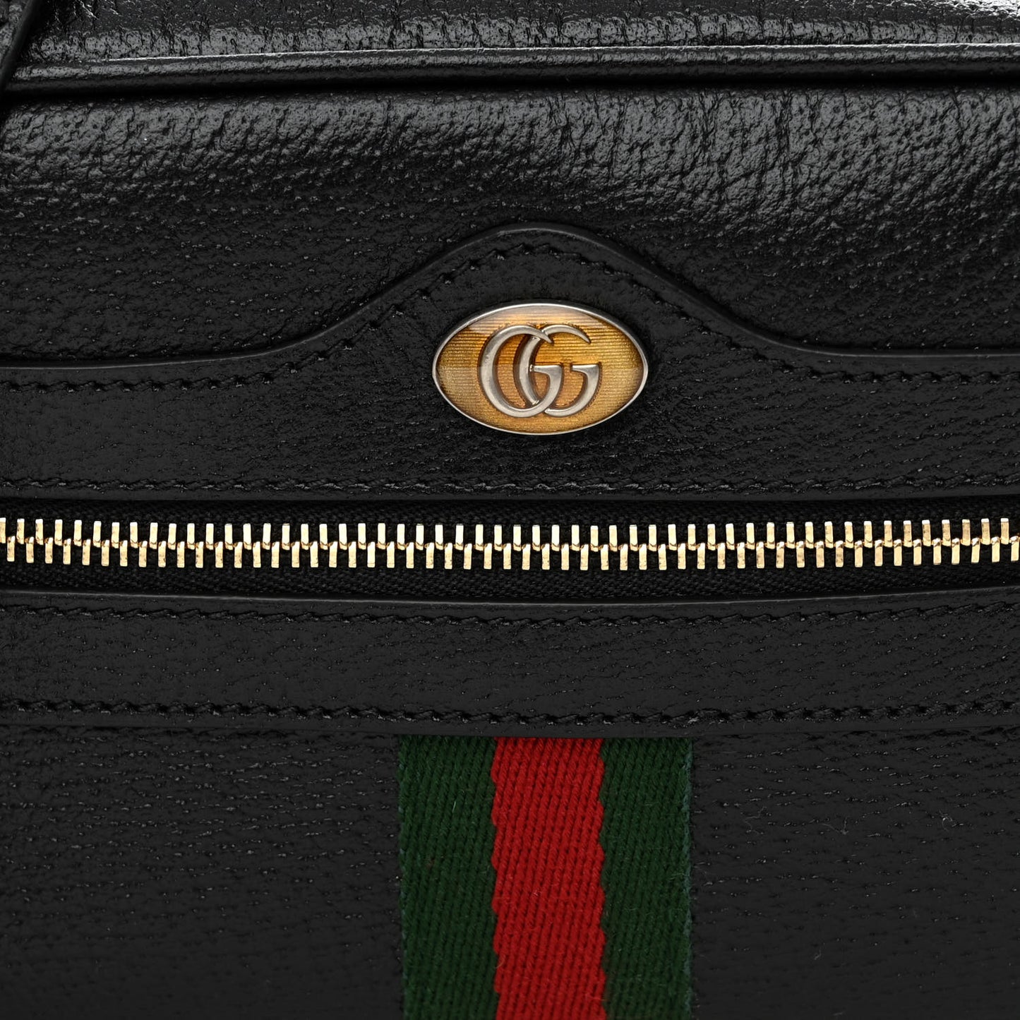 Calfskin Web Mini Ophidia Shoulder Bag Black