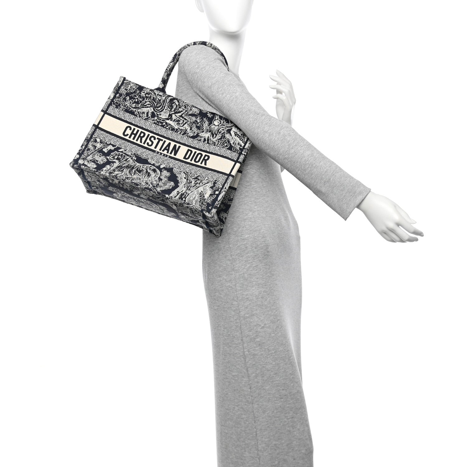 Christian Dior Canvas Embroidered Medium Dioriviera Toile De Jouy Reverse Book Tote Blue 2 of 10
