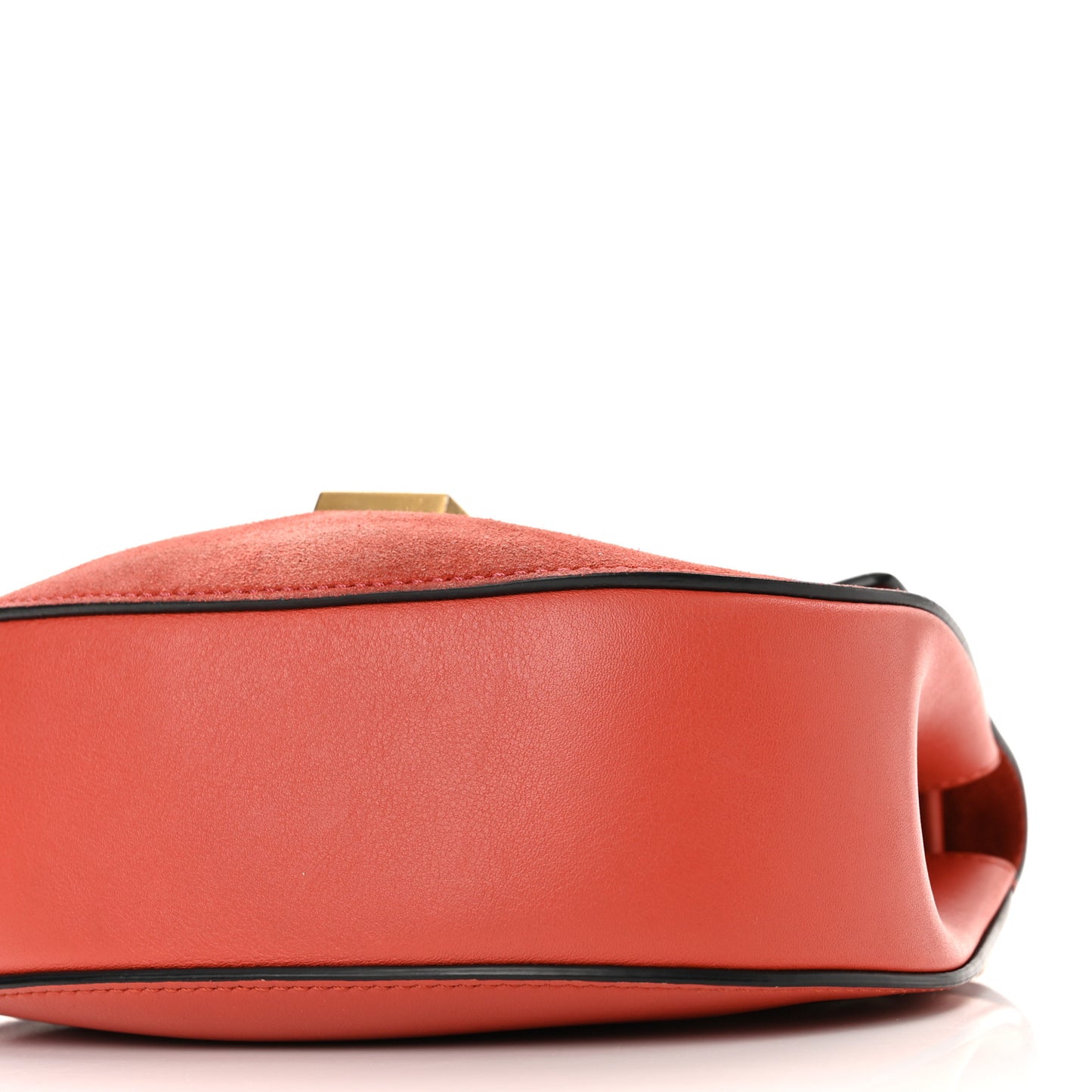 Suede Smooth Calfskin Drew Shoulder Bag Poppy