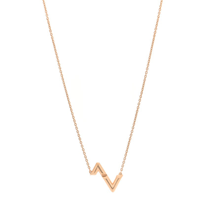 Louis Vuitton 18K Yellow Gold LV Volt Upside Down Pendant Necklace 1 of 6