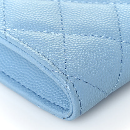 Chanel Caviar Quilted Crystal CC Airpods Pro and Phone Case With Chain Light Blue 9 of 17