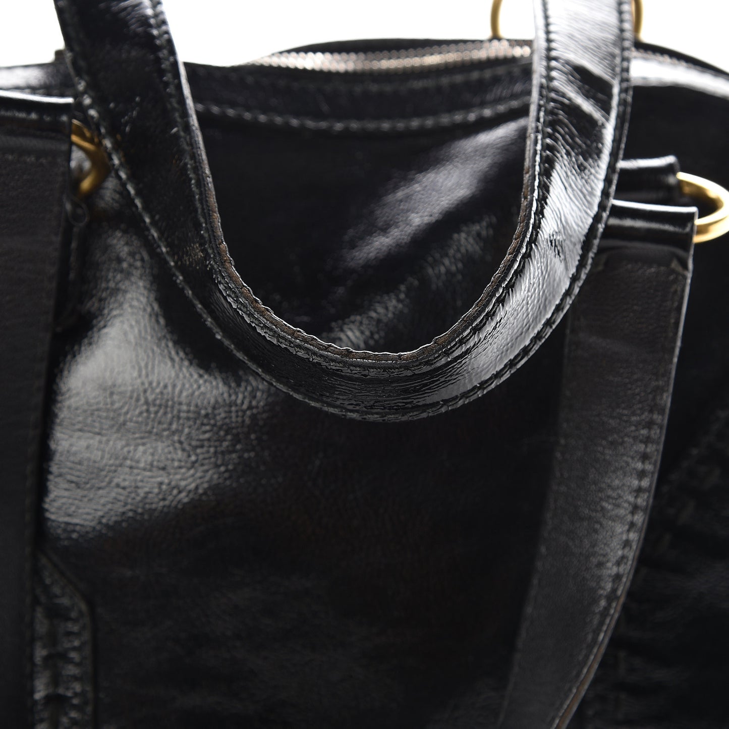 Patent Calfskin Large Muse Black