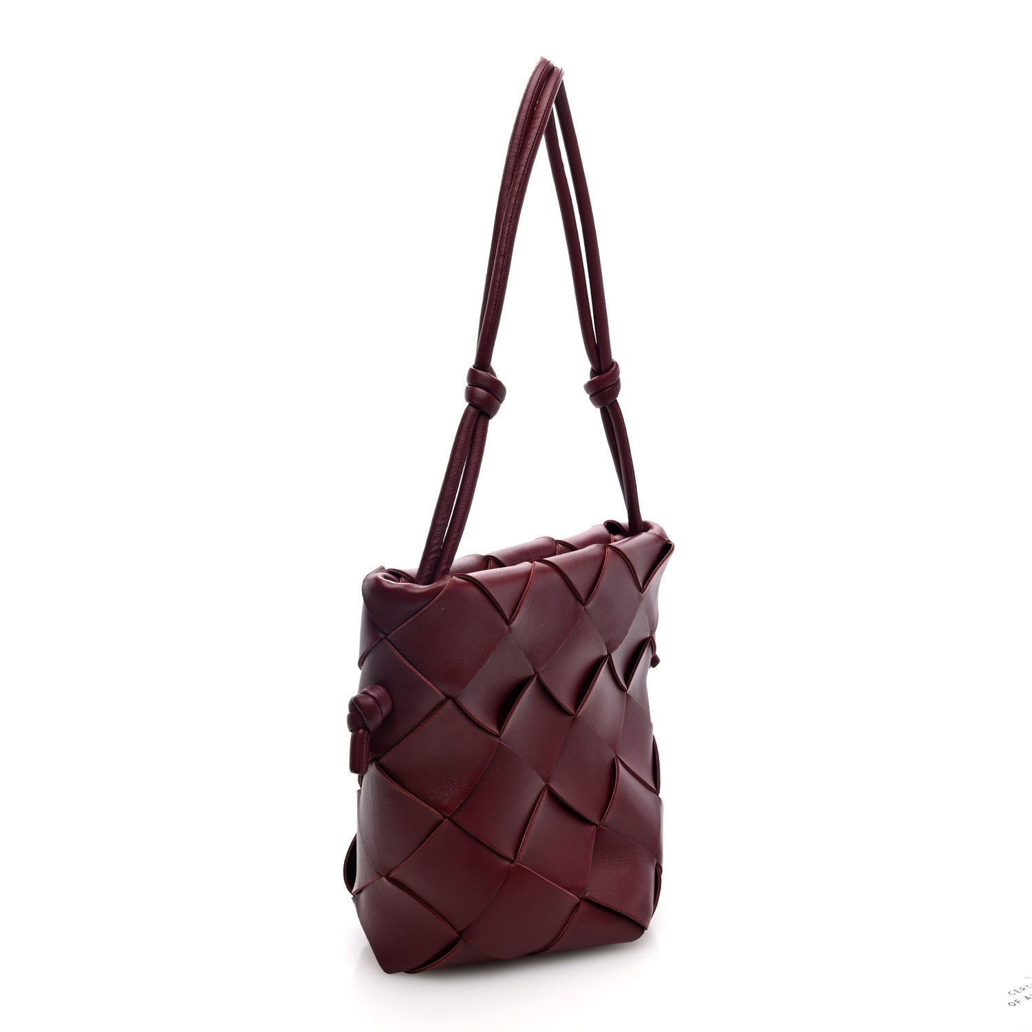 Bottega Veneta Nappa Maxi Intrecciato Clasp Bucket Bag Bordeaux 3 of 9