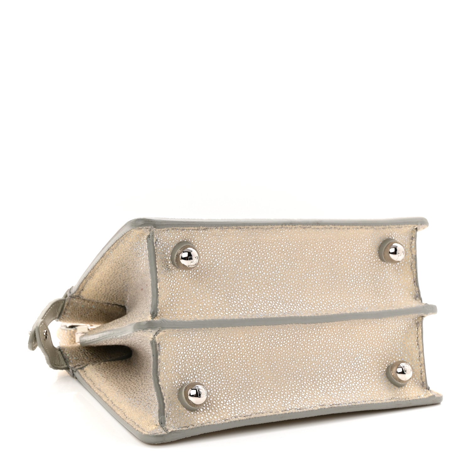 Fendi Stingray Shiny Nappa Petite Peekaboo I SEE U Satchel Beige 4 of 10