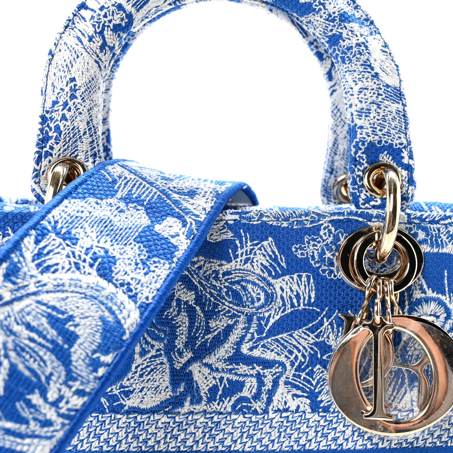 Dior ボディバッグ CDダイヤモンド　ネイビーブルー　美品　レア Christian Dior Canvas Toile De Jouy Reverse Embroidered Medium