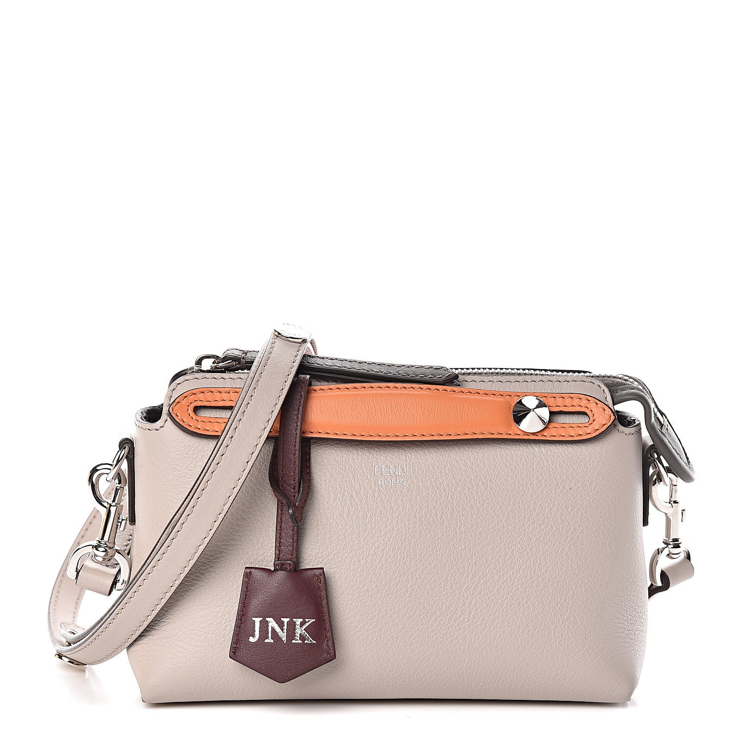 Fendi Vitello Dolce 4 Color Mini By The Way Boston Bag Grigio Polvere Arancio Multicolor 1 of 13