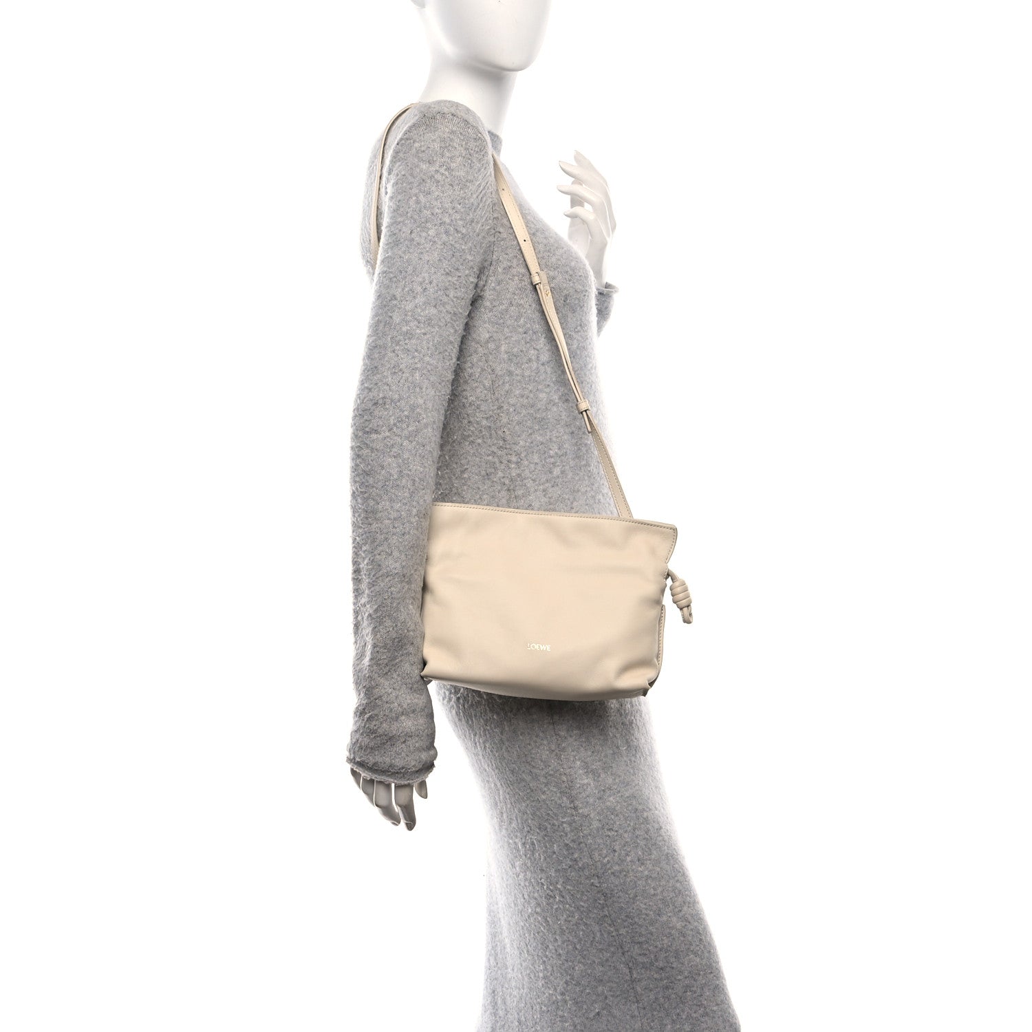 Loewe Calfskin Mini Flamenco Knot Clutch Angora 2 of 12