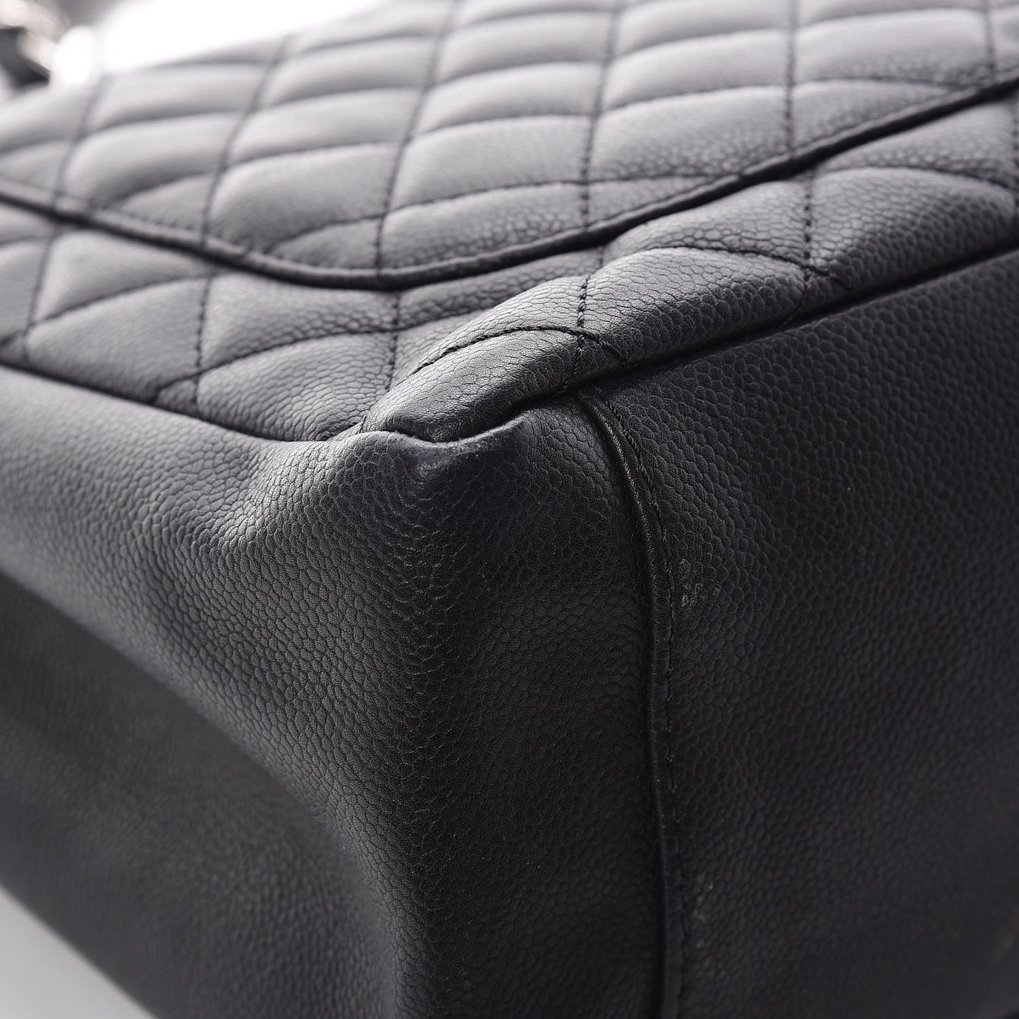 Caviar Quilted Grand Shopping Tote GST Black