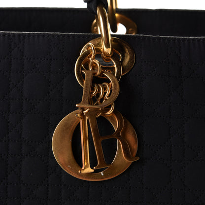 Christian Dior Nylon Cannage Large Lady Dior Tote Black 10 of 11