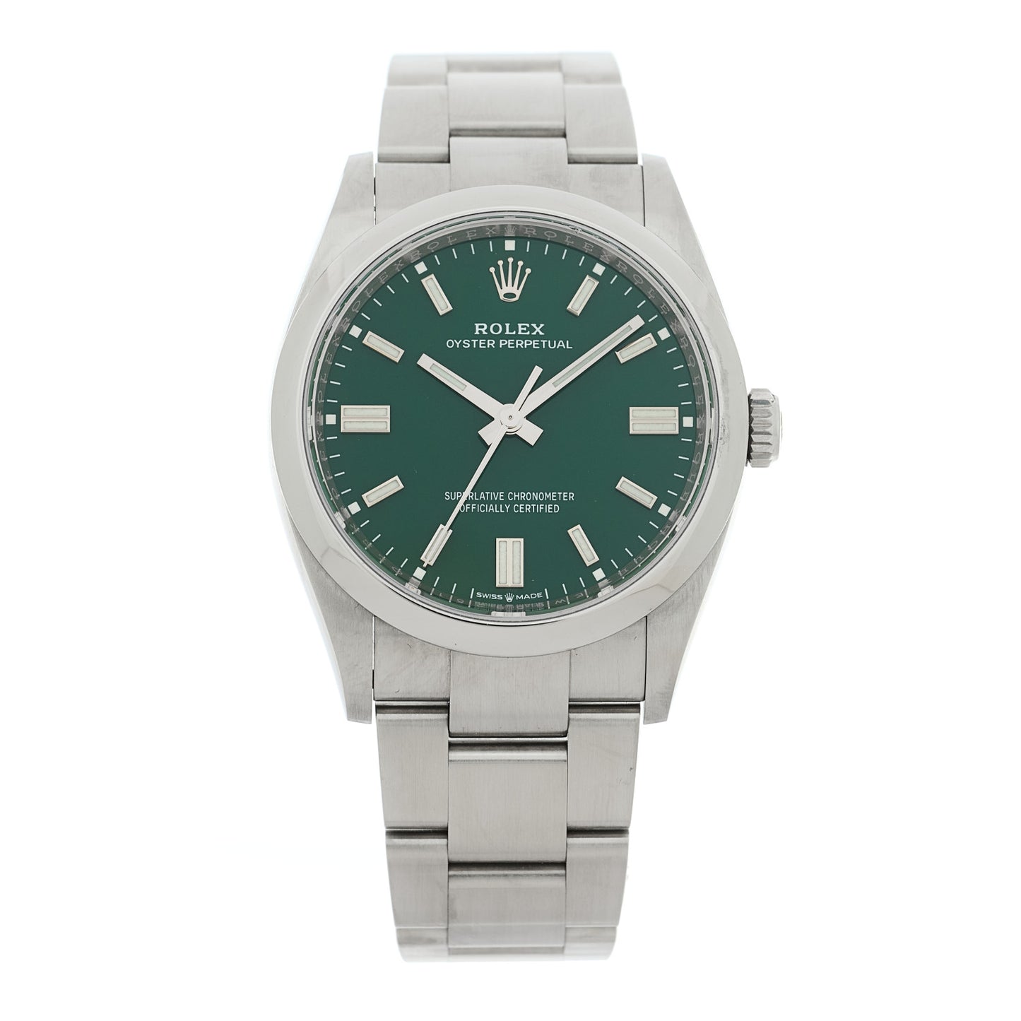 Stainless Steel 36mm Oyster Perpetual Watch Green 126000