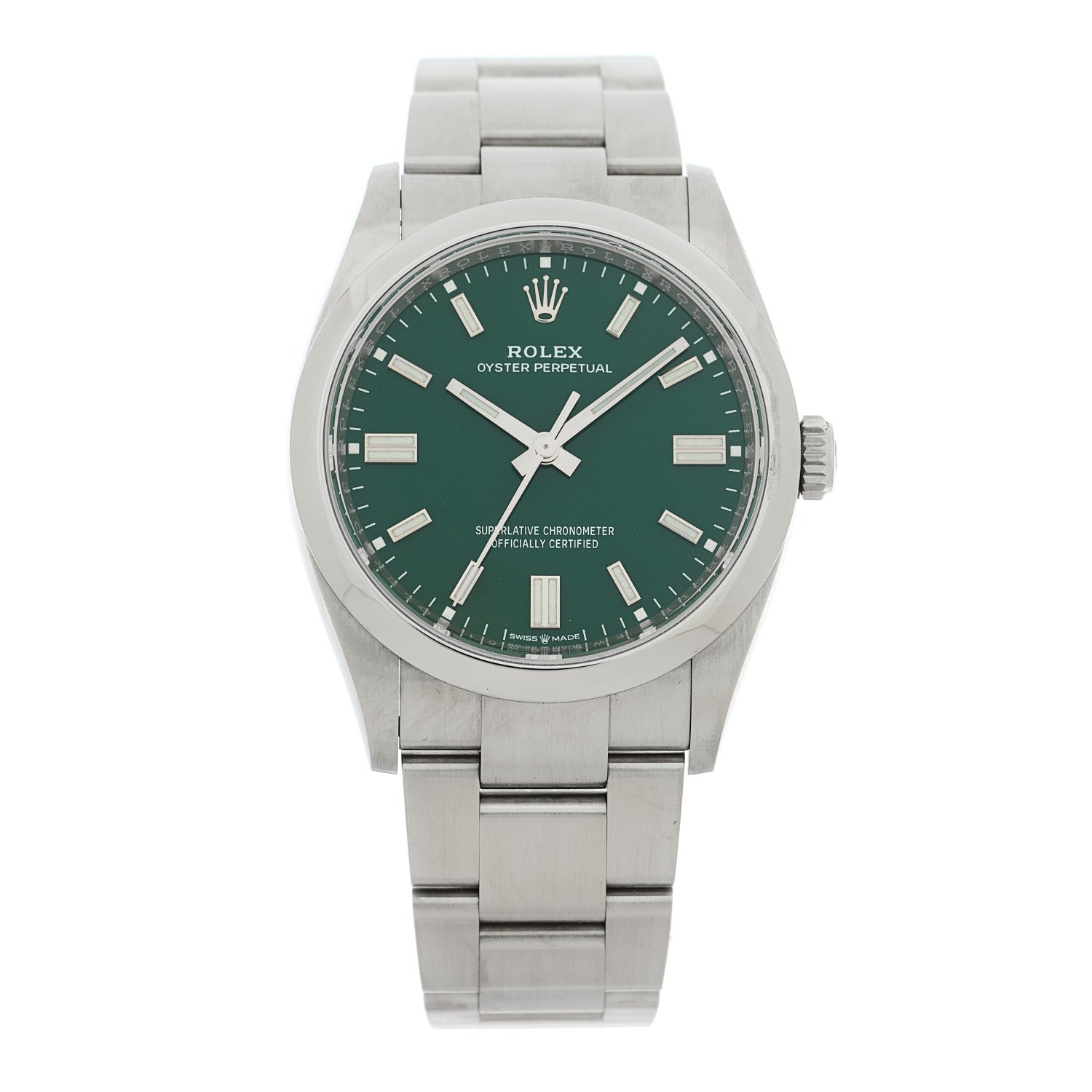 Rolex Stainless Steel 36mm Oyster Perpetual Watch Green 126000 1 of 5