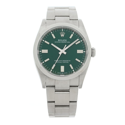 Rolex Stainless Steel 36mm Oyster Perpetual Watch Green 126000 1 of 5