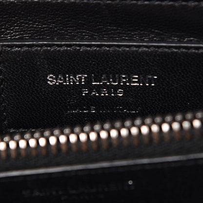 Saint Laurent Sheepskin Matelasse Chevron Monogram Large College Satchel Black 8 of 13