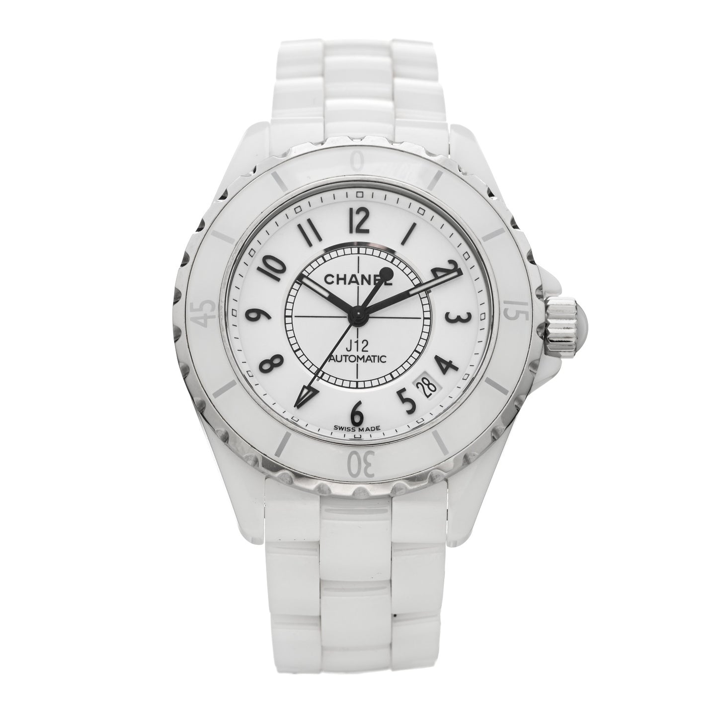 Stainless Steel Ceramic 38mm J12 Automatic Watch White