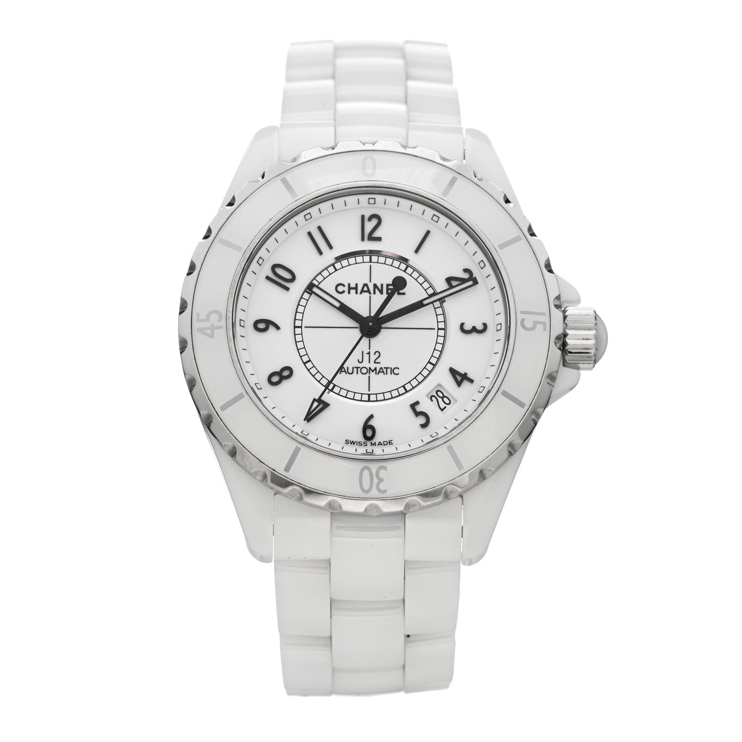 Chanel Stainless Steel Ceramic 38mm J12 Automatic Watch White 1 of 4