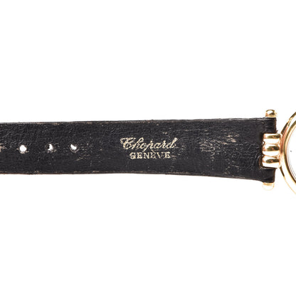 Chopard 18K Yellow Gold Alligator Diamond Pave Bezel 25mm Happy Diamonds Quartz Watch 7 of 9