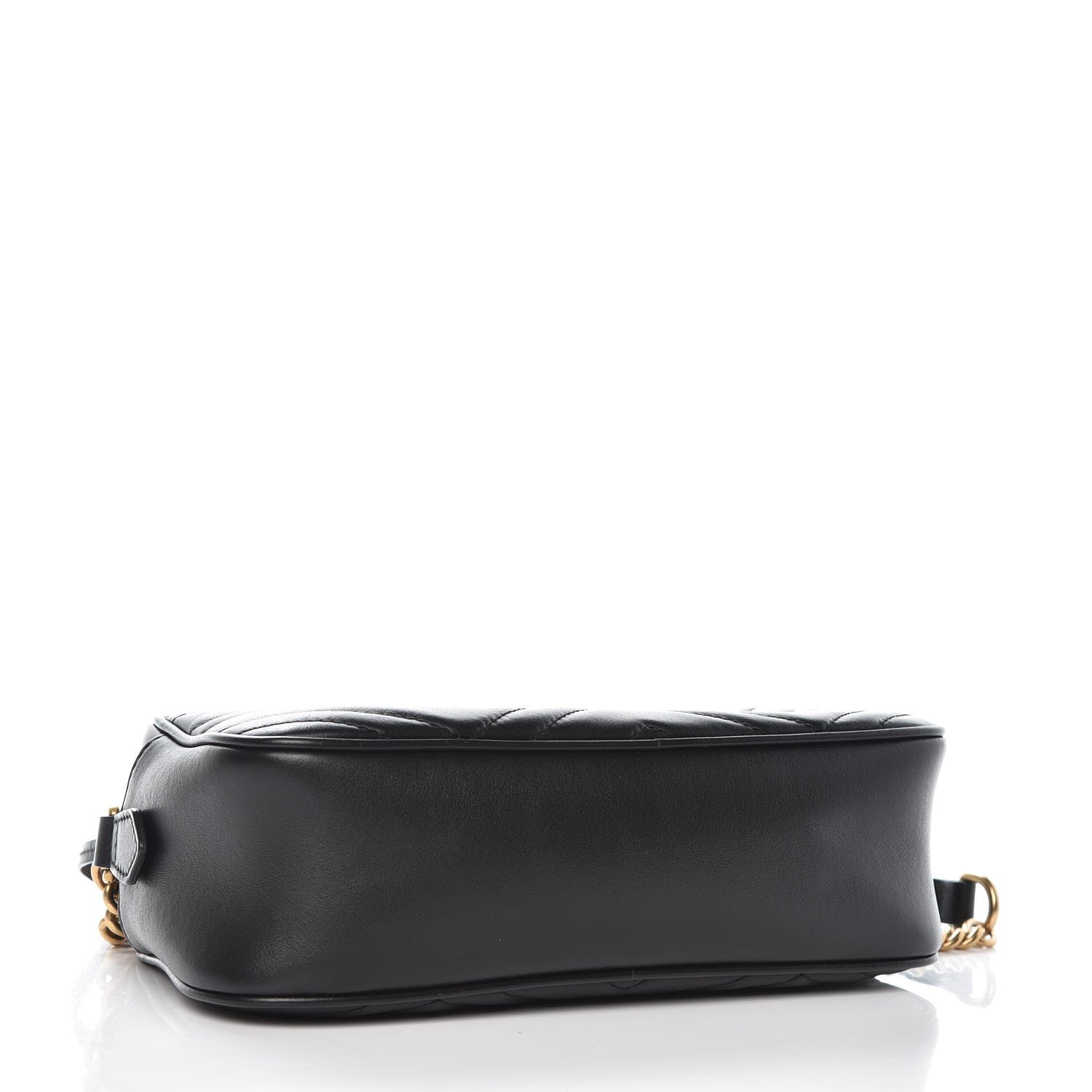 Gucci Calfskin Matelasse Small GG Marmont Chain Shoulder Bag Black 4 of 8