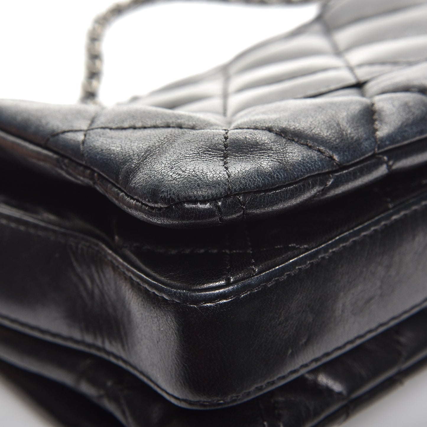 Lambskin Quilted Maxi 3 Flap Black