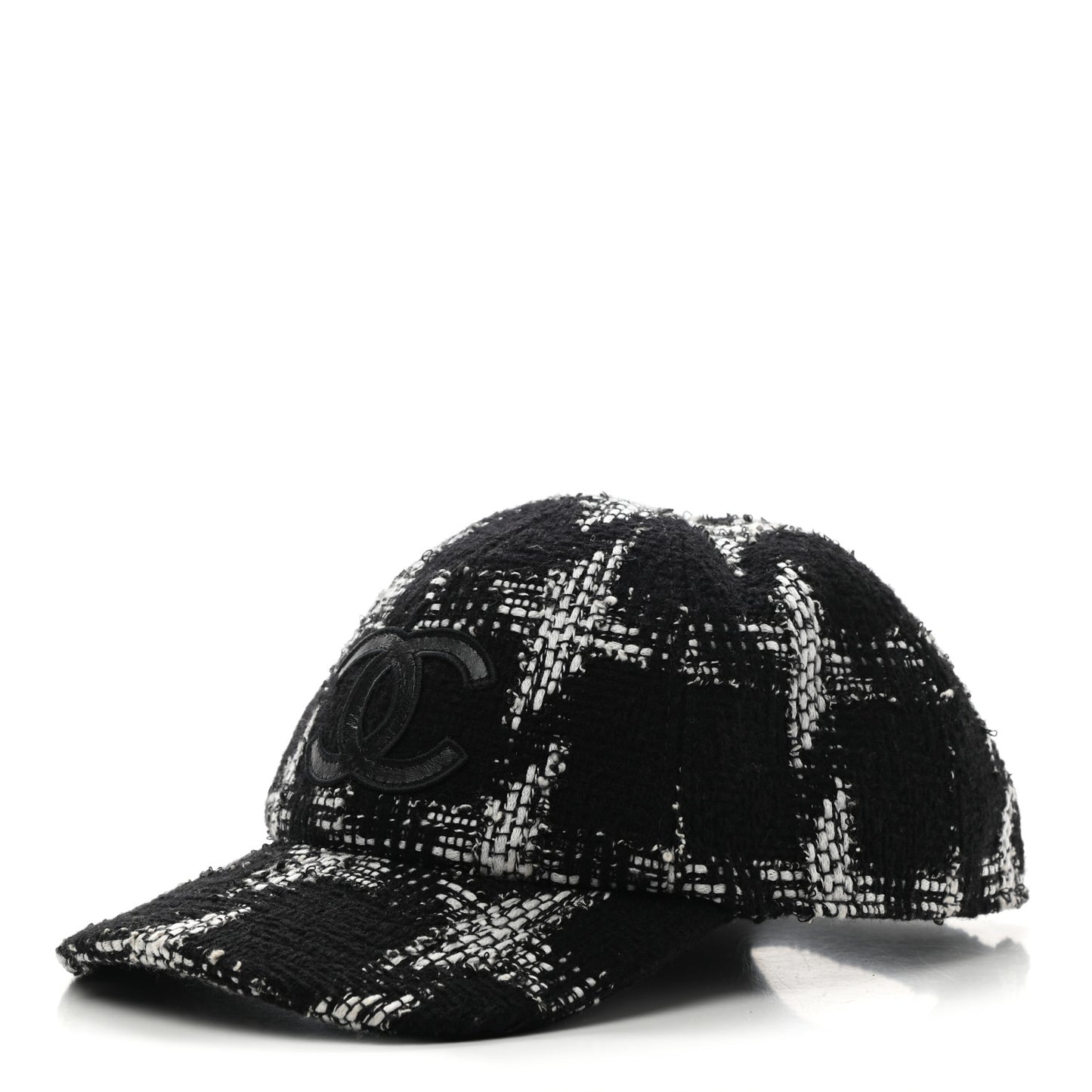Tweed Cap Hat L Black White