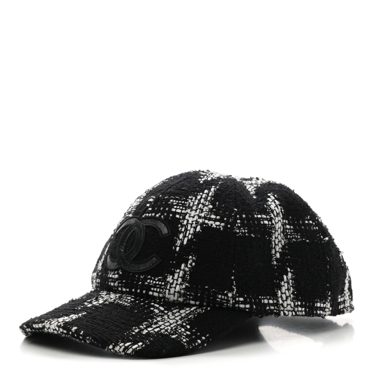 Chanel Tweed Cap Hat L Black White 1 of 8