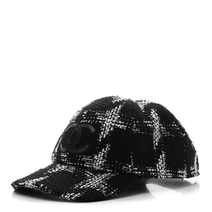 Chanel Tweed Cap Hat L Black White 1 of 8