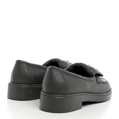 Chanel Lambskin Quilted CC Turnlock Loafers 36.5 Grey 4 of 9